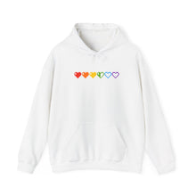 Load image into Gallery viewer, Pixelated Pride Hearts Hoodie