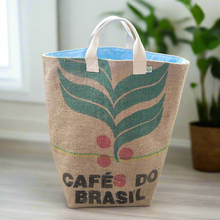 Load image into Gallery viewer, Upcycled Coffee Sack Laundry Hamper / Large Tote