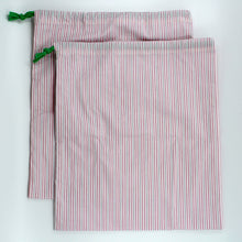 Load image into Gallery viewer, two upcycled striped produce bags