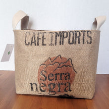Load image into Gallery viewer, Upcycled Coffee Sack Basket - large