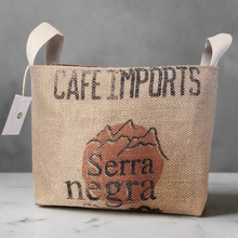 Load image into Gallery viewer, Upcycled Coffee Sack Basket - large