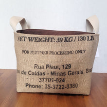 Load image into Gallery viewer, Upcycled Coffee Sack Basket - large