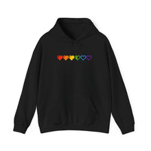 Load image into Gallery viewer, Pixelated Pride Hearts Hoodie