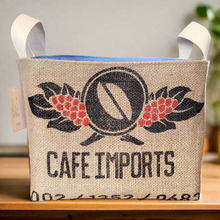 Load image into Gallery viewer, Upcycled Coffee Sack Basket - large