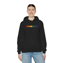 Load image into Gallery viewer, Pixelated Pride Hearts Hoodie