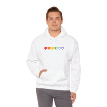 Load image into Gallery viewer, Pixelated Pride Hearts Hoodie