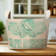Load image into Gallery viewer, Upcycled Coffee Sack Basket - large