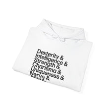 Load image into Gallery viewer, D&D Charisma Uniqueness Nerve & Talent Hoodie