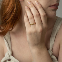 Load image into Gallery viewer, Cross - Hatched Ring in Yellow Gold - Malleable Jewellers