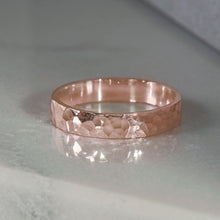 Load image into Gallery viewer, Hammer Finished Band Ring in Rose Gold - Malleable Jewellers