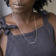 Load image into Gallery viewer, Hammer Finished Bar Necklace in Sterling Silver - Malleable Jewellers