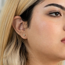 Load image into Gallery viewer, Opal Bezel Studs in Yellow Gold - Malleable Jewellers