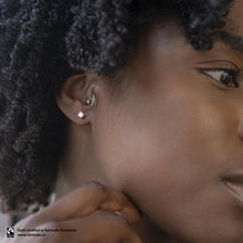 Load image into Gallery viewer, Recycled Diamond Baroque Studs with Fairtrade Certified Gold - Malleable Jewellers