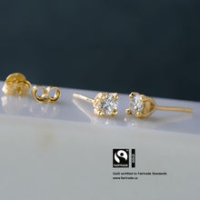 Load image into Gallery viewer, Recycled Diamond Baroque Studs with Fairtrade Certified Gold - Malleable Jewellers