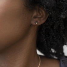 Load image into Gallery viewer, Recycled Marquise Sapphire Kimberlite Studs in Yellow Gold - Malleable Jewellers