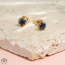 Load image into Gallery viewer, Vintagesque Studs with Fairtrade Certified Gold - Malleable Jewellers