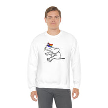 Load image into Gallery viewer, White Elephant Holiday Pride Flag Crewneck Sweatshirt