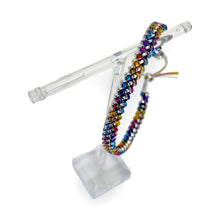 Load image into Gallery viewer, Silver and Rainbow Plastic Lacing Bracelet