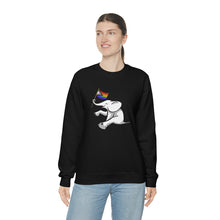 Load image into Gallery viewer, White Elephant Holiday Pride Flag Crewneck Sweatshirt