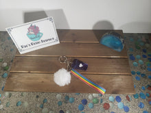Load image into Gallery viewer, Rainbow Wrist Strap Coffee Lover Purple Resin Keychain