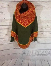 Load image into Gallery viewer, Alpaca Wool Poncho with turtle neck scarf