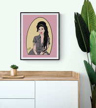 Load image into Gallery viewer, Amy Winehouse Print, Christmas Gift, Music Art, Amy Winehouse Illustration, Music Fans, Amy Winehouse Art Print, Living Room Art