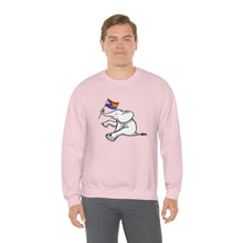 Load image into Gallery viewer, White Elephant Holiday Pride Flag Crewneck Sweatshirt