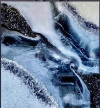 Load image into Gallery viewer, Wall art Resin Geode with Crystals - 24" x 24" "DARKEST"