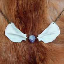 Load image into Gallery viewer, Raccoon Scapula and Amethyst Necklace - *REAL BONE*