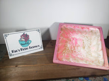 Load image into Gallery viewer, Glow In The Dark Pink and Gold Flow Acrylic Tray