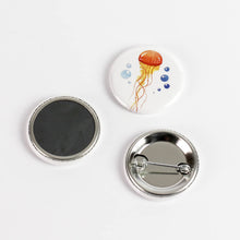 Load image into Gallery viewer, Jellyfish! Pinback Buttons or Strong Ceramic Magnets