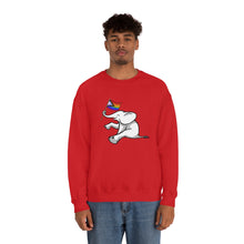 Load image into Gallery viewer, White Elephant Holiday Pride Flag Crewneck Sweatshirt