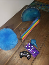 Load image into Gallery viewer, Gamer Resin Domino Pom Pom Keychain or Purse Charm