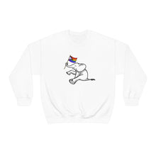 Load image into Gallery viewer, White Elephant Holiday Pride Flag Crewneck Sweatshirt