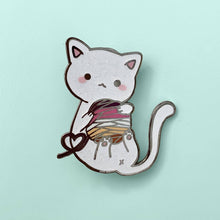 Load image into Gallery viewer, LGBTQ+ Pride Glitter Yarn Kitty Enamel Pin