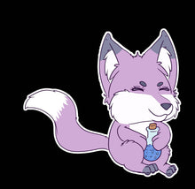 Load image into Gallery viewer, Purple Fox and Potion Dungeons and Dragons Die Cut Vinyl Sticker