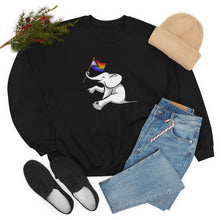 Load image into Gallery viewer, White Elephant Holiday Pride Flag Crewneck Sweatshirt