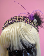 Load image into Gallery viewer, Power Headband - Purple Leopard + feathers