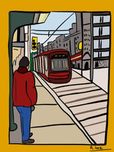Load image into Gallery viewer, Toronto Streetcar Digital illustration Downtown Scene Toronto during the day Giclée
