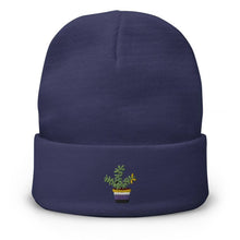 Load image into Gallery viewer, Non Binary plant embroidered beanie
