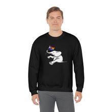 Load image into Gallery viewer, White Elephant Holiday Pride Flag Crewneck Sweatshirt