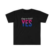 Load image into Gallery viewer, Guys or Gals? Yes (Bi) Tee