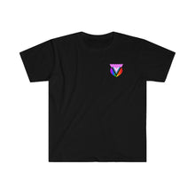 Load image into Gallery viewer, Pink Progress Pride Heart Badge Tee