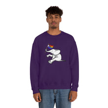 Load image into Gallery viewer, White Elephant Holiday Pride Flag Crewneck Sweatshirt