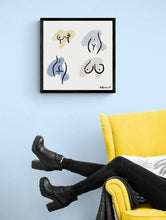 Load image into Gallery viewer, Boobs, Butt, Line Art, Nude Funny Boobies, Boobs Print, Feminist Art, Feminist illustration, Line Art Print, Body Sketch, Nude Curvy Woman Print