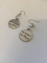 Load image into Gallery viewer, BLM - No Justice drop earrings