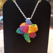 Load image into Gallery viewer, Rainbow LGBTQ pride necklace with succulents