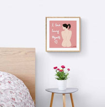 Load image into Gallery viewer, Self Love Art Print Quote, Feminist Modern Art - Art Print Nude Digital Print Giclée