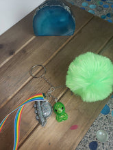 Load image into Gallery viewer, Out Of This World Alien Invasion Pompom Resin Keychain Or Purse Charm