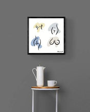 Load image into Gallery viewer, Boobs, Butt, Line Art, Nude Funny Boobies, Boobs Print, Feminist Art, Feminist illustration, Line Art Print, Body Sketch, Nude Curvy Woman Print